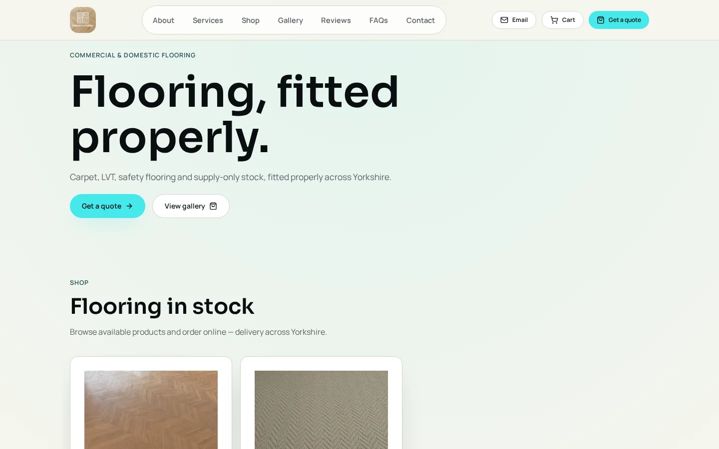 Finesse Flooring desktop website built by Digimush