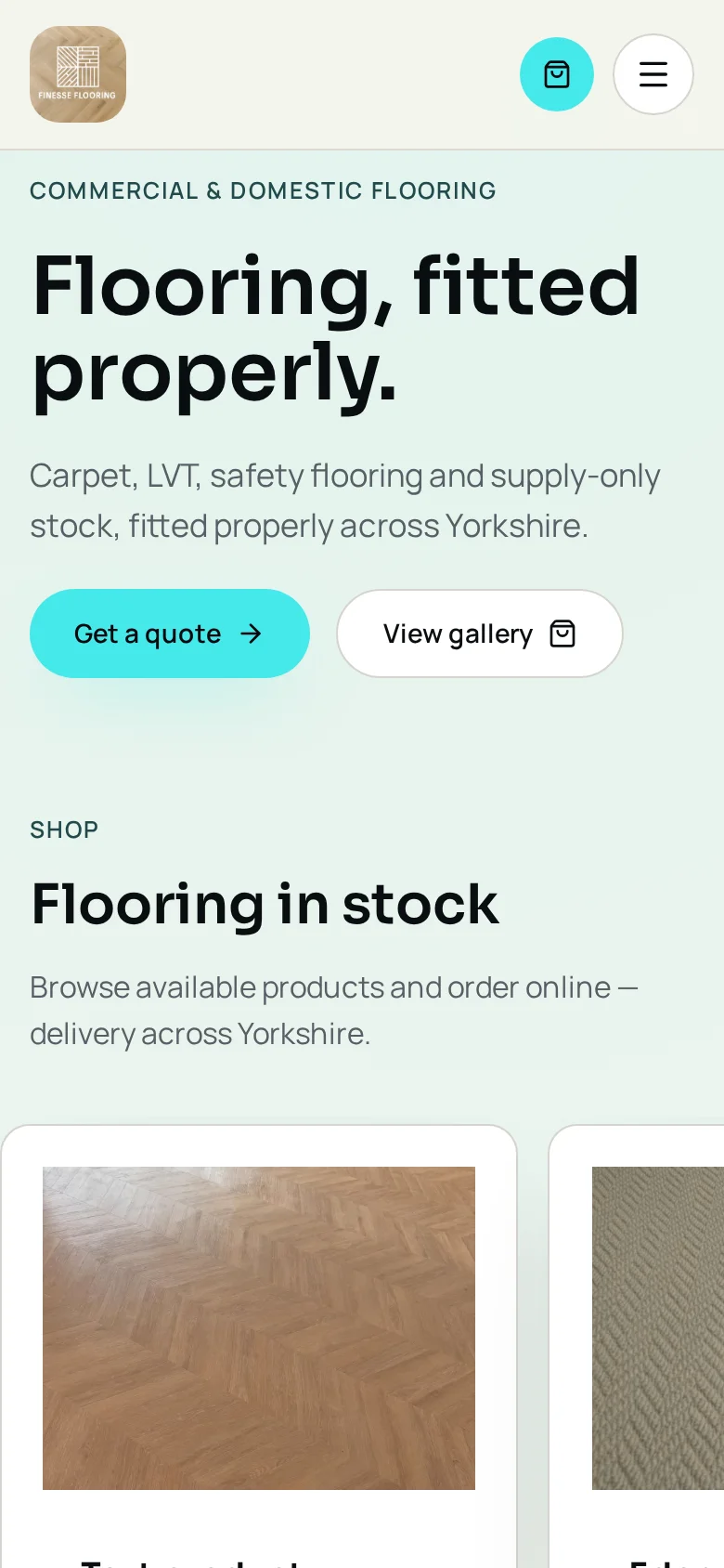 Finesse Flooring mobile view